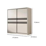 Soft Close Cabinet Door Wood White Large Sliding Wardrobe Image - 17