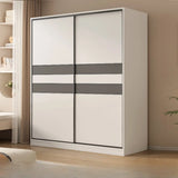 Soft Close Cabinet Door Wood White Large Sliding Wardrobe Image - 2