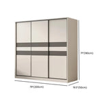 Soft Close Cabinet Door Wood White Large Sliding Wardrobe Image - 25