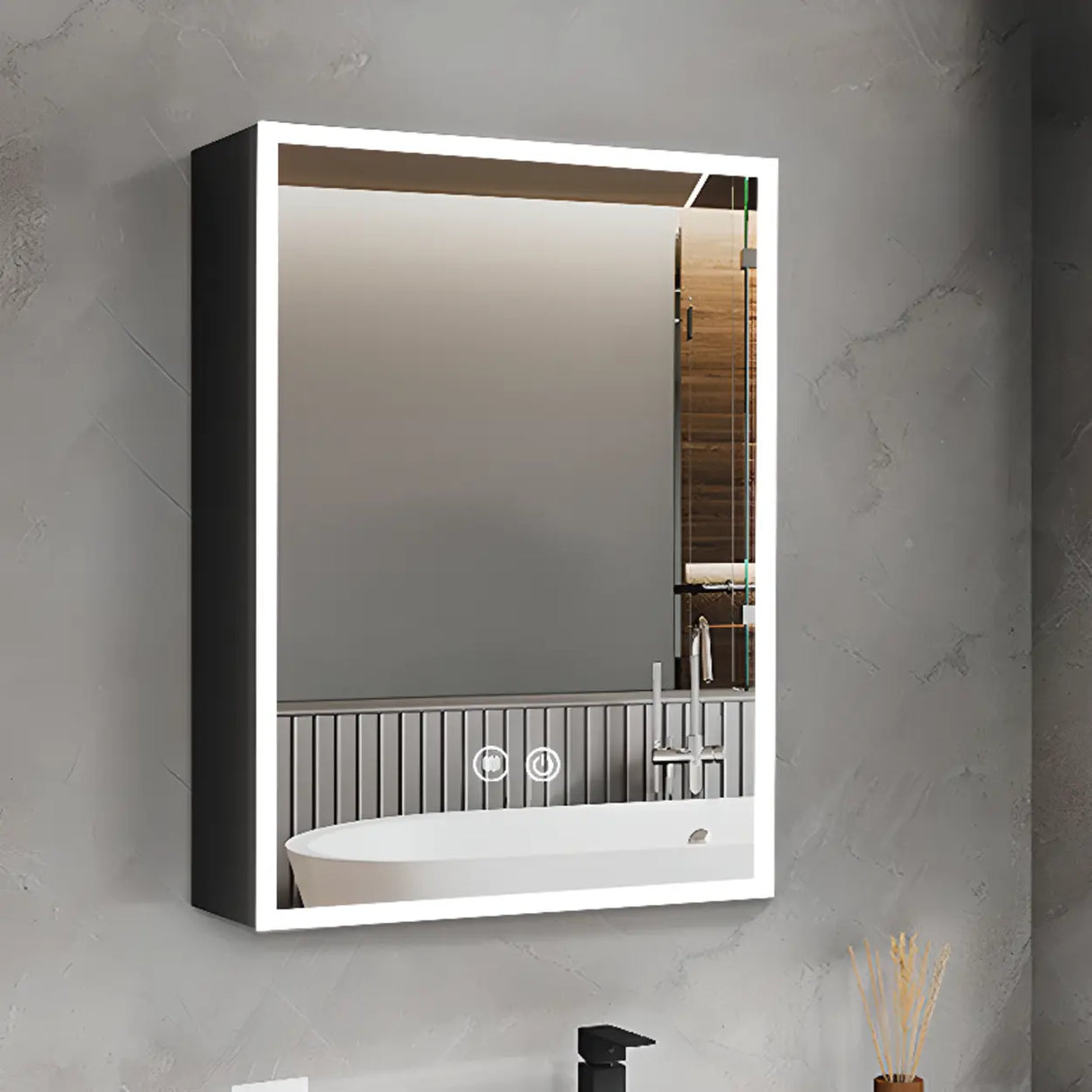 Soft Close Door Hinges Frameless Mirror Medicine Cabinet Image - 16