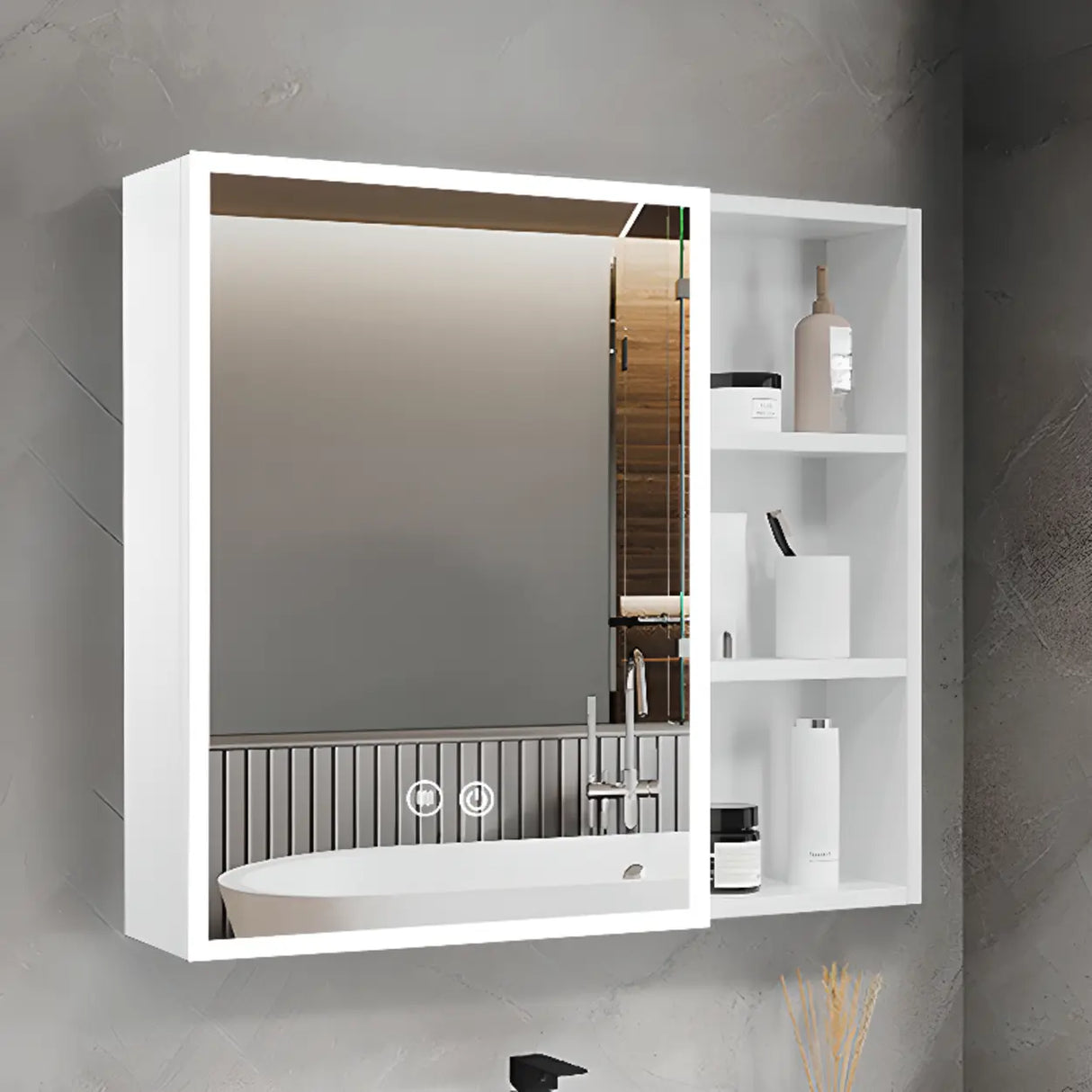 Soft Close Door Hinges Frameless Mirror Medicine Cabinet Image - 17