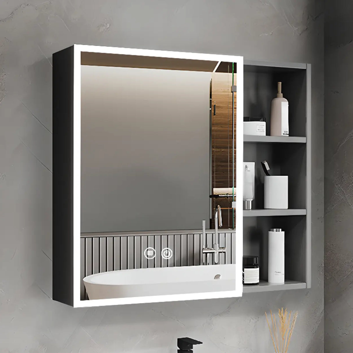 Soft Close Door Hinges Frameless Mirror Medicine Cabinet Image - 19