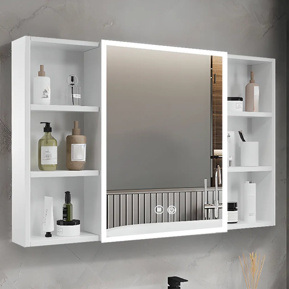 Soft Close Door Hinges Frameless Mirror Medicine Cabinet Image - 20