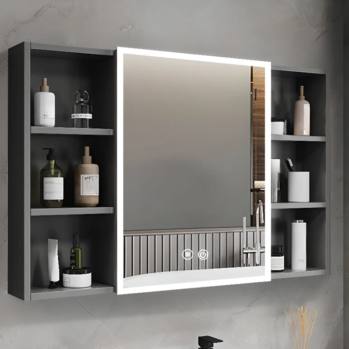 Soft Close Door Hinges Frameless Mirror Medicine Cabinet Image - 21