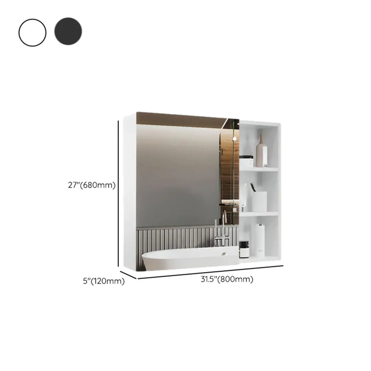 Soft Close Door Hinges Frameless Mirror Medicine Cabinet Image - 25