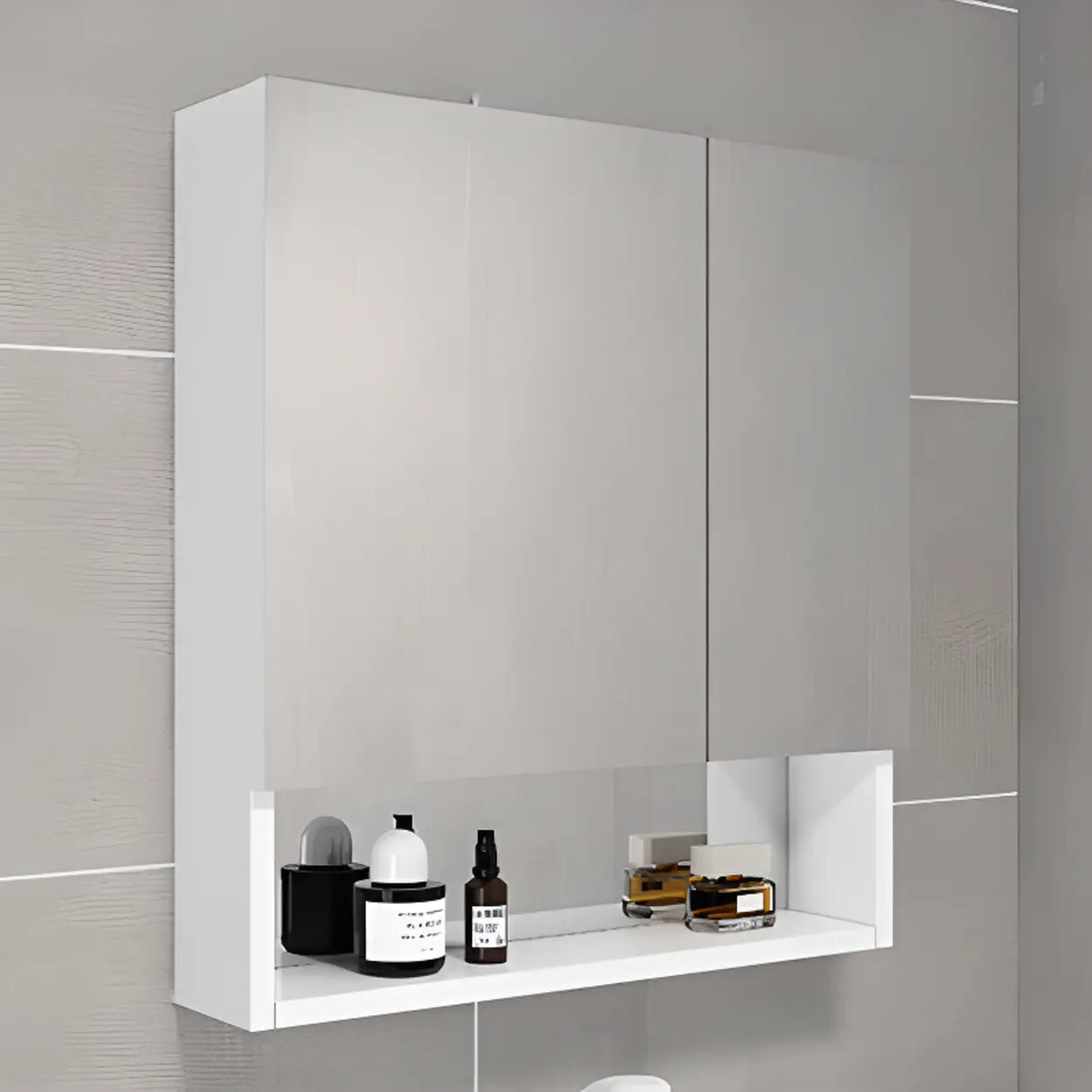 Soft Close Door Hinges Frameless Shelves Medicine Cabinet Image - 6