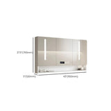 Soft Close Door Hinges Light Gray Wall Cabinet with Mirror Image - 19