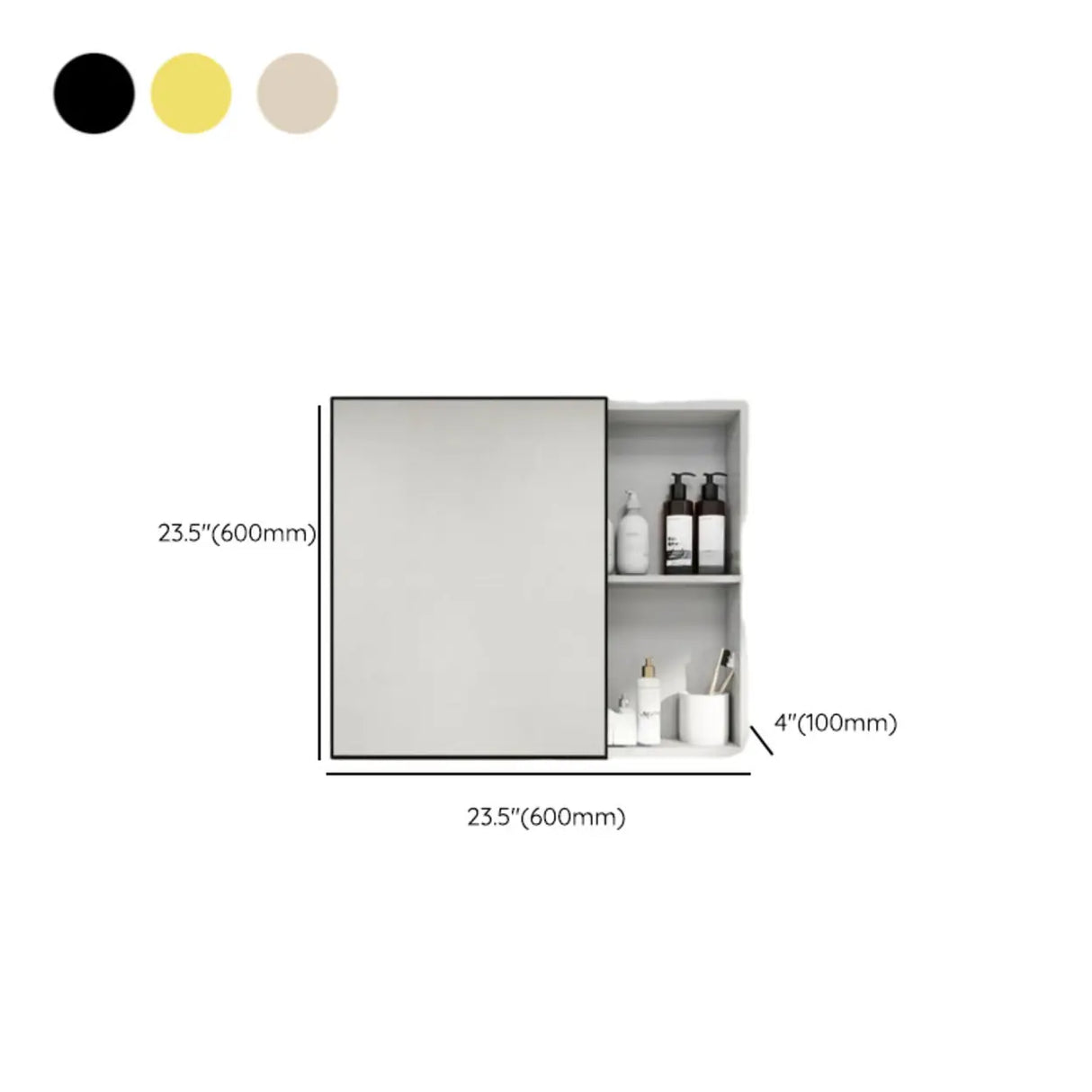 Soft Close Door Hinges Metal Medicine Cabinet with Mirror Image - 23