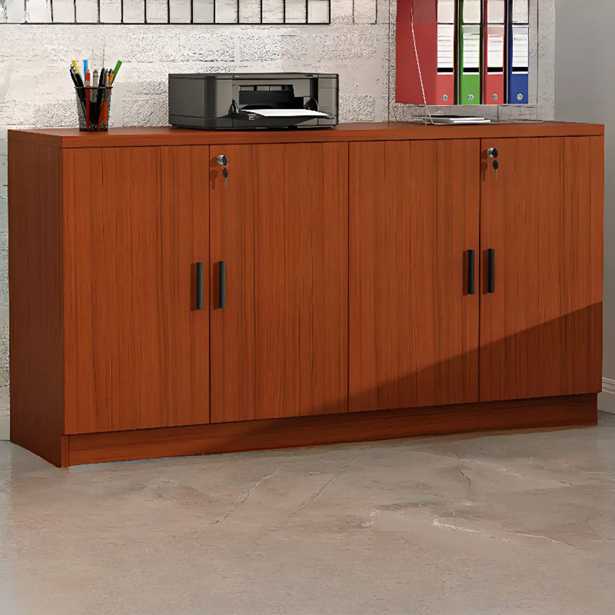 Soft Close Drawer Wood Horizontal Storage Cabinet with Locks Image - 27