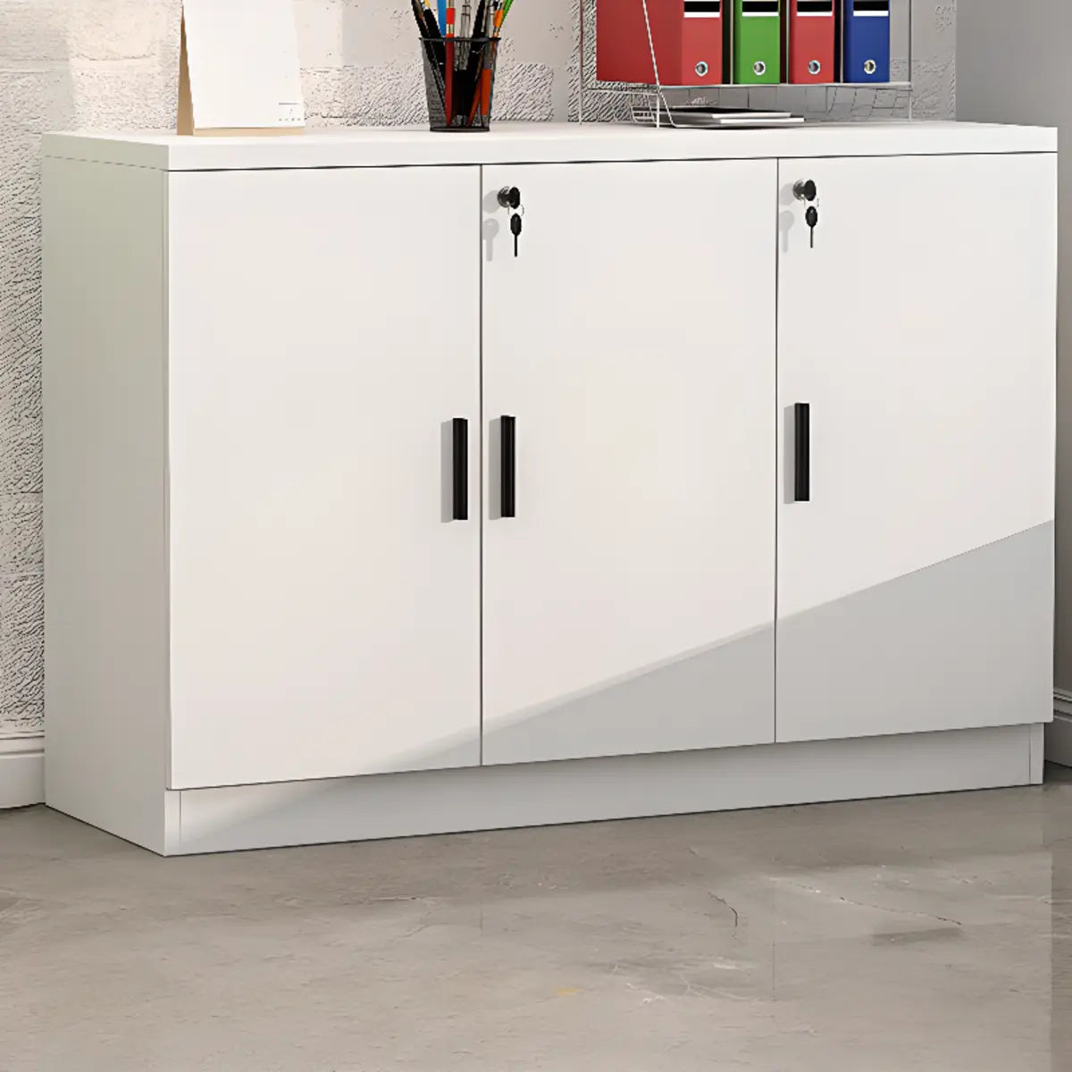 Soft Close Drawer Wood Horizontal Storage Cabinet with Locks Image - 31