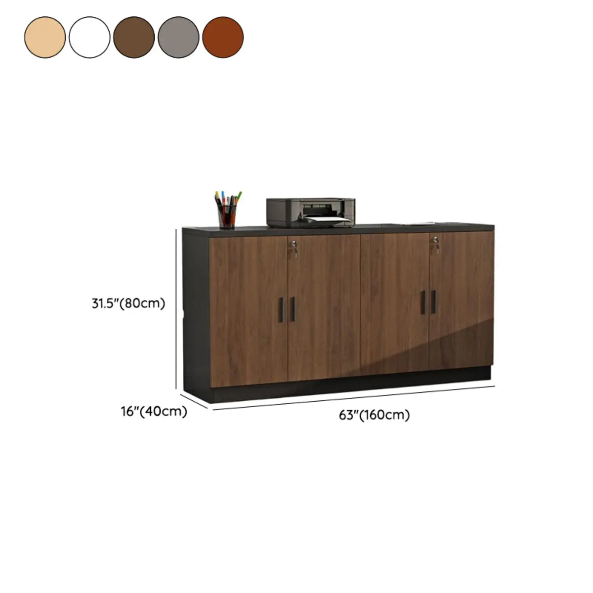 Soft Close Drawer Wood Horizontal Storage Cabinet with Locks Image - 40