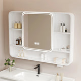 Soft Close Hinges Mirror Aluminum White Medicine Cabinet Image - 1