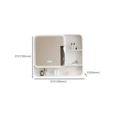 Soft Close Hinges Mirror Aluminum White Medicine Cabinet Image - 16