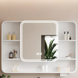 Soft Close Hinges Mirror Aluminum White Medicine Cabinet Image - 7