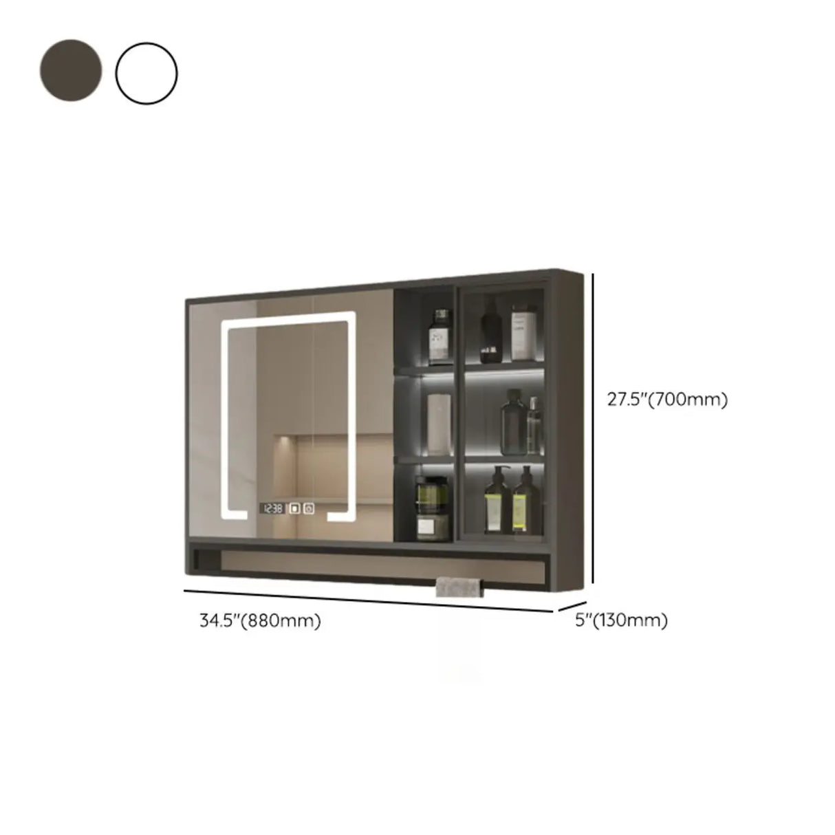 Soft Close Hinges Wood White Large Storage Medicine Cabinet Image - 21