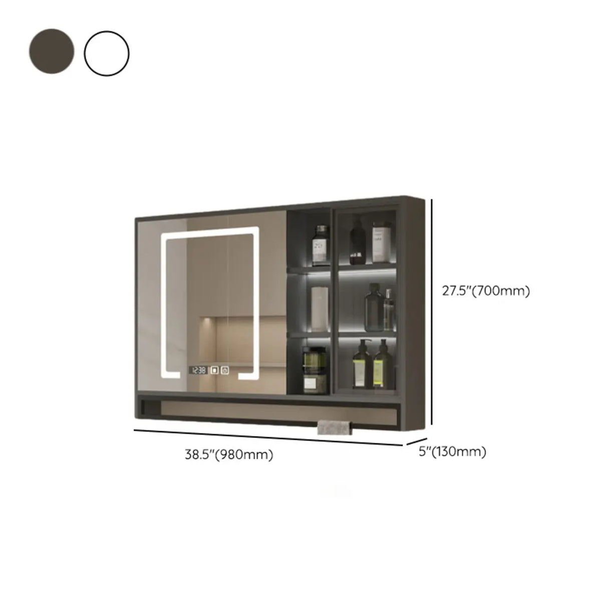 Soft Close Hinges Wood White Large Storage Medicine Cabinet Image - 23