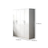 Soft Close Iron White Large Armoire with Shelves and Lock Image - 19