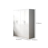 Soft Close Iron White Large Armoire with Shelves and Lock Image - 21