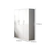 Soft Close Iron White Large Armoire with Shelves and Lock Image - 23