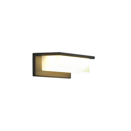 Solar Black Rectangular LED Outdoor Wall Light  Image - 2