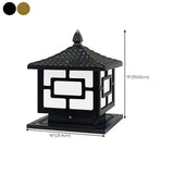 Solar Chinese Style Square Garden Lantern Brown Lamp #size