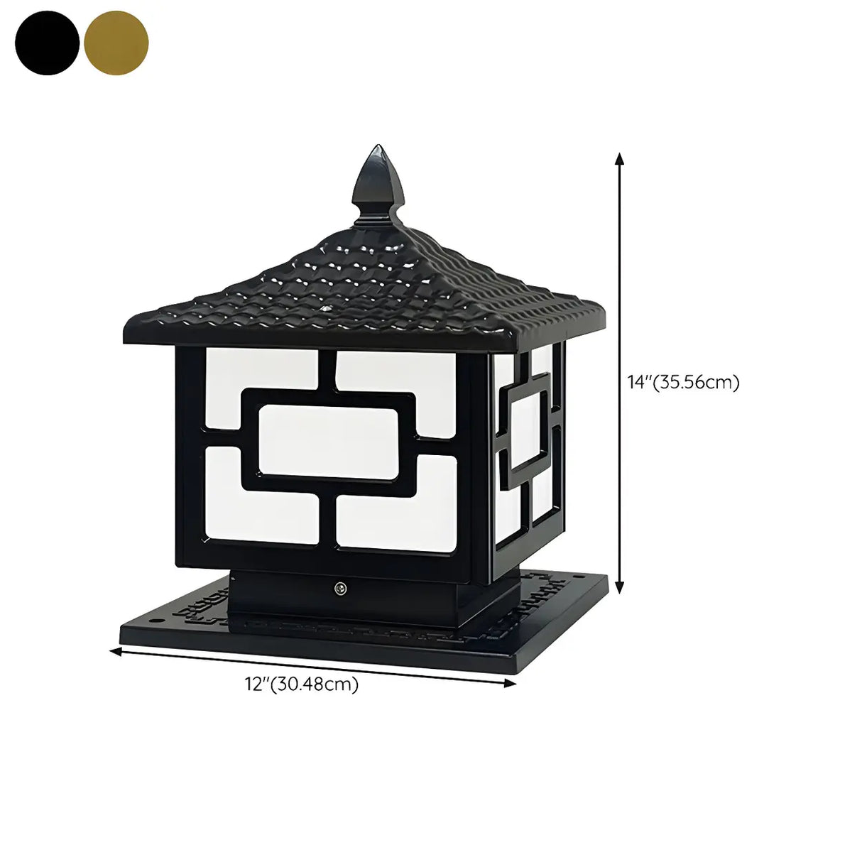 Solar Chinese Style Square Garden Lantern Brown Lamp Image - 13