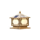 Solar Chinese Style Square Metal Outdoor Lantern Lamp Image - 3