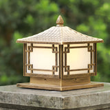 Solar Chinese Style Square Metal Outdoor Lantern Lamp Image - 4