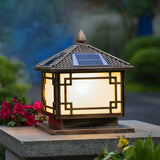 Solar Chinese Style Square Metal Outdoor Lantern Lamp Image - 5