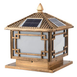 Solar Chinese Style Square Metal Outdoor Lantern Lamp Image - 7