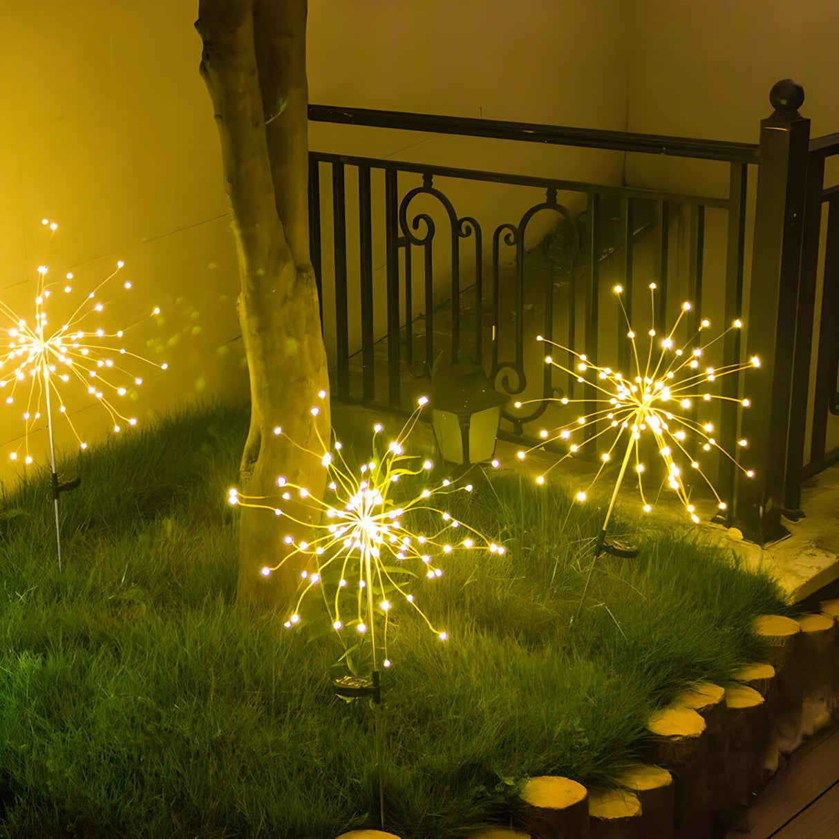 Solar Fiber Optic Garden Fireworks Landscape Lighting Image - 4