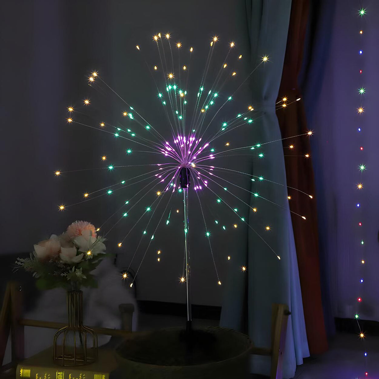 Solar Fiber Optic Garden Fireworks Landscape Lighting Image - 6