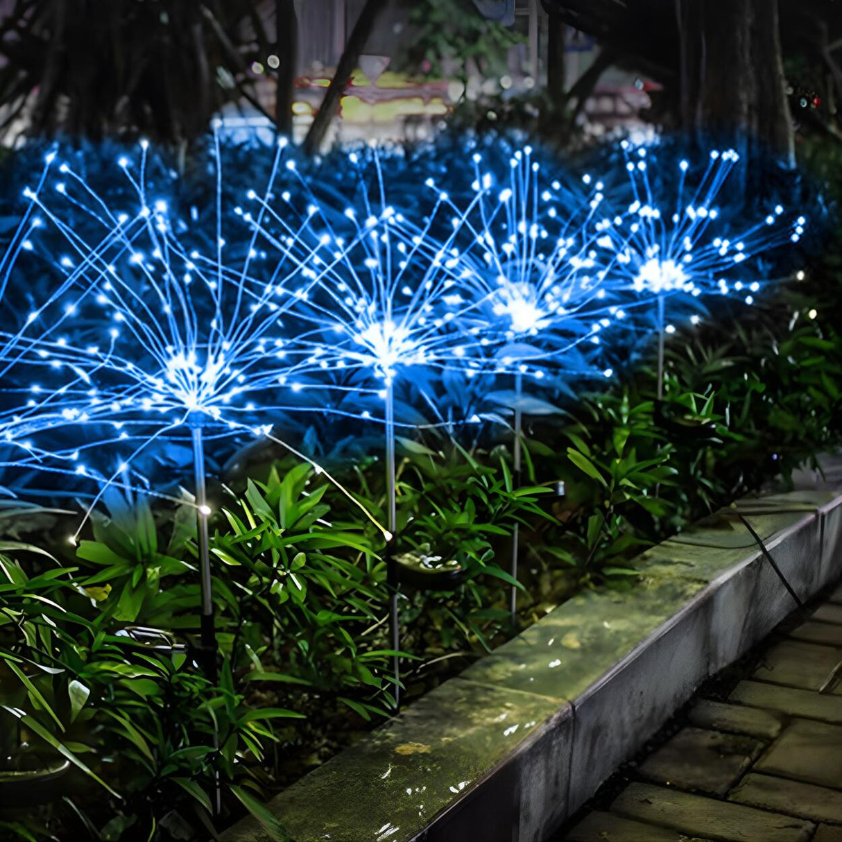 Solar Fiber Optic Garden Fireworks Landscape Lighting Image - 7