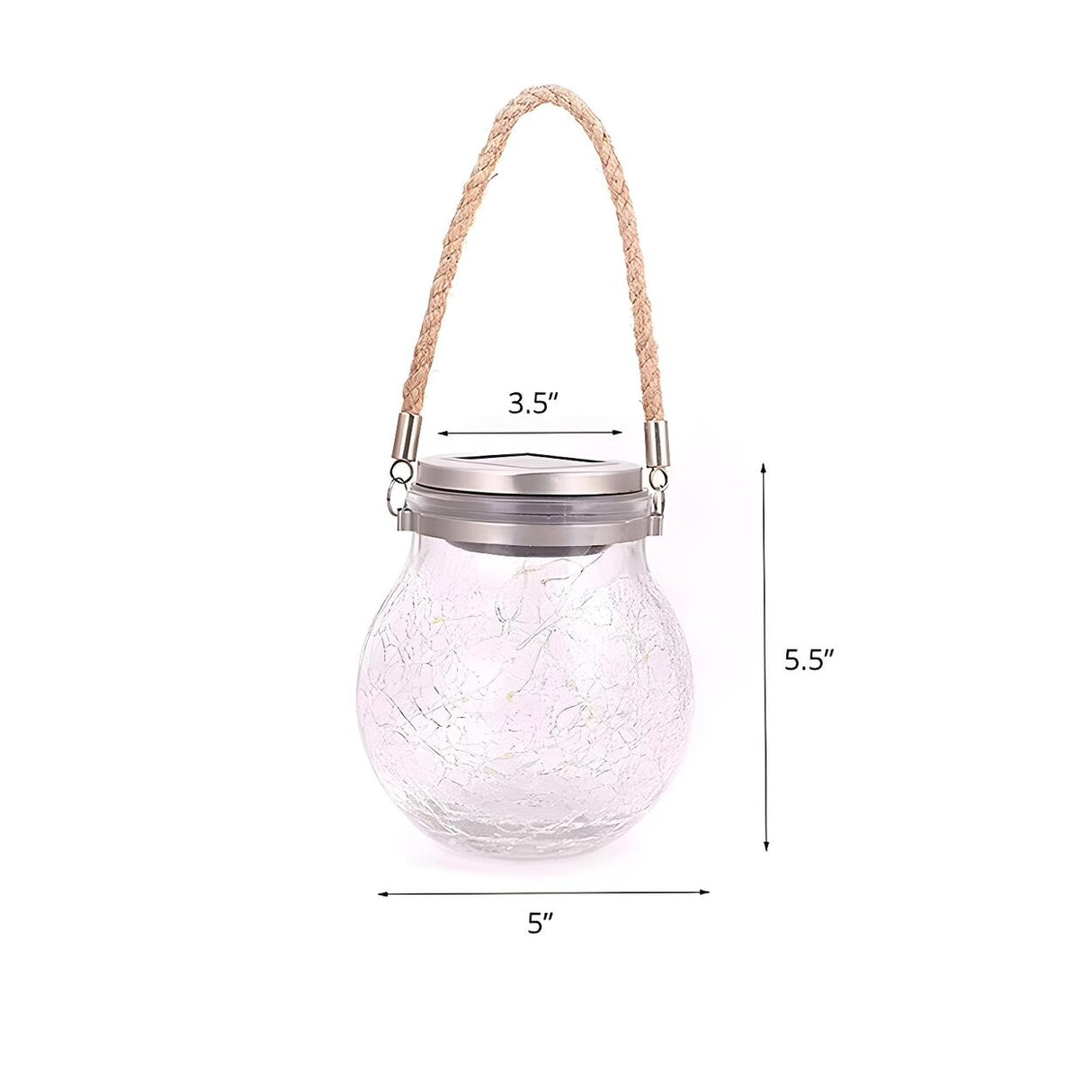 Solar Hanging Clear Glass Outdoor Pendant Light 