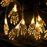 Solar-Powered Ghost Hand LED Halloween String Lights Image - 2