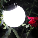 Solar-Powered White Outdoor LED Globe Pendant Light Image - 2