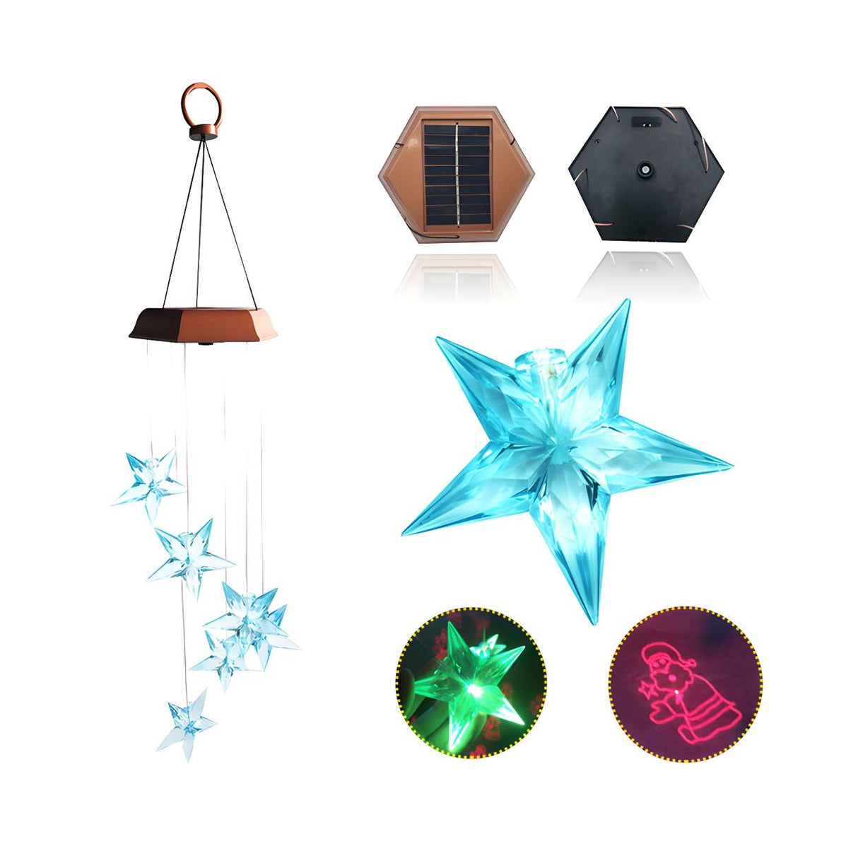 Solar-Powered Wind Chime LED Outdoor Pendant Light Image - 4