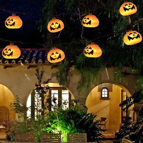 Solar Waterproof Halloween Pumpkin String Lights Image - 1