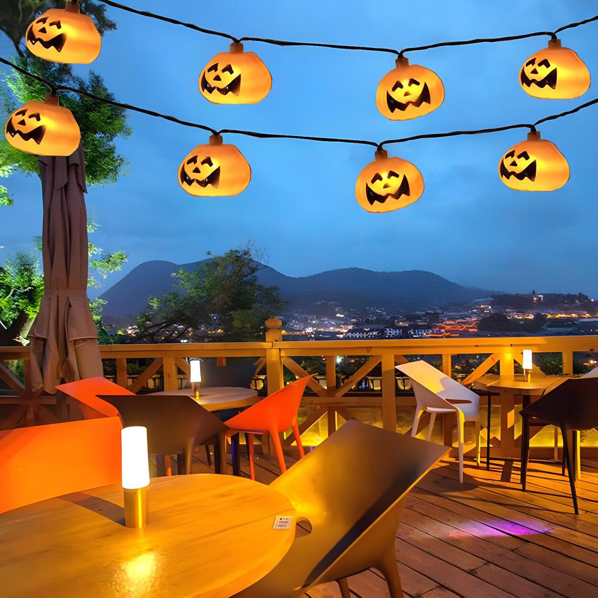 Solar Waterproof Halloween Pumpkin String Lights Image - 5