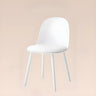 Solid Back Faux Leather Upholstered Metal Dining Chair Image - 23