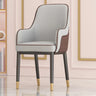 Solid Back Leather Upholstered Arm Dining Chair Gray Image - 7