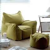 Solid Color Green Large Square Cotton Removable Bean Bag Image - 1