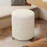 Solid Color Light Pink Cylindrical Fabric Vanity Stool Image - 2