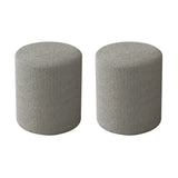 Solid Color Light Pink Cylindrical Fabric Vanity Stool Image - 9