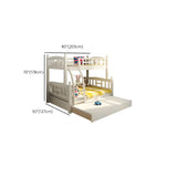 Solid Pine Wood White Bunk Bed with Guardrail and Mattress Image - 20