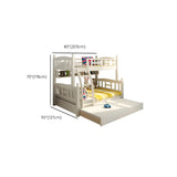 Solid Pine Wood White Bunk Bed with Guardrail and Mattress Image - 22