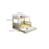 Solid Pine Wood White Bunk Bed with Guardrail and Mattress Image - 26