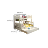 Solid Pine Wood White Bunk Bed with Guardrail and Mattress Image - 28