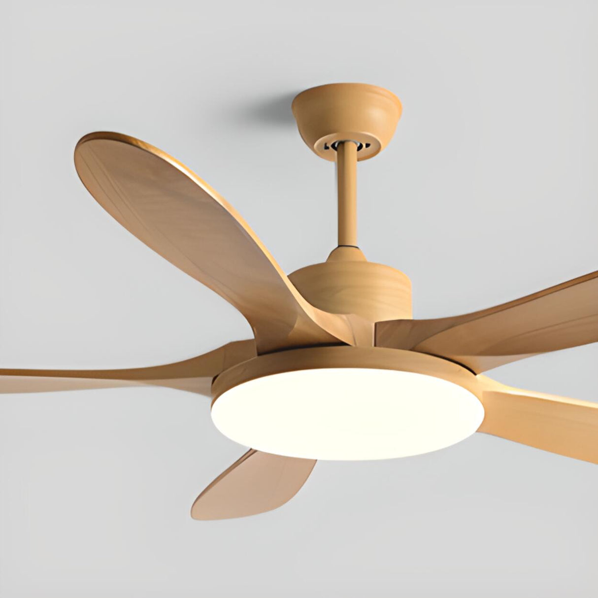 Solid Wood 5 Blades LED Classic Ceiling Fan with Light Image - 10