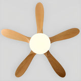 Solid Wood 5 Blades LED Classic Ceiling Fan with Light Image - 11